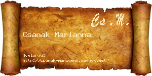 Csanak Marianna névjegykártya